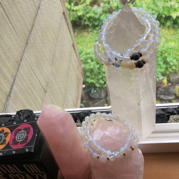 Opal Crystal Bracelets W/ Rose & Shungite Crystal - Picture 12 of 14